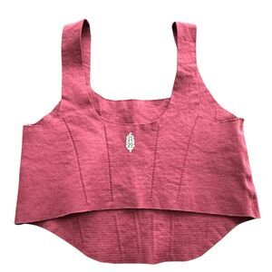Free People Movement Women’s Strong Corset Crop Maroon M Athletic Gym